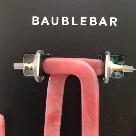 Bauble Bar Pink Resin Earrings - Picture 2 of 3